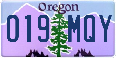 OR license plate 019MQY