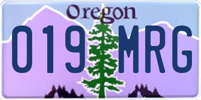 OR license plate 019MRG