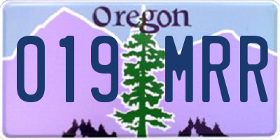 OR license plate 019MRR