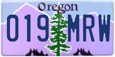 OR license plate 019MRW