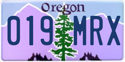 OR license plate 019MRX