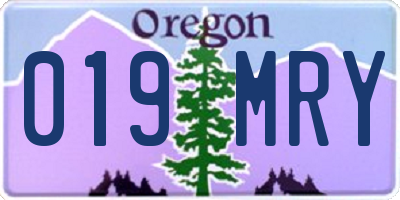 OR license plate 019MRY