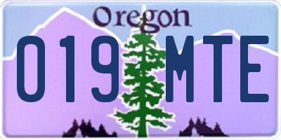 OR license plate 019MTE