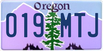 OR license plate 019MTJ