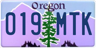 OR license plate 019MTK