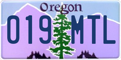 OR license plate 019MTL