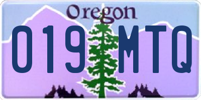 OR license plate 019MTQ