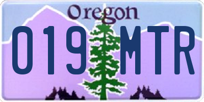 OR license plate 019MTR