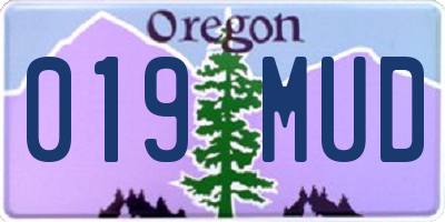 OR license plate 019MUD