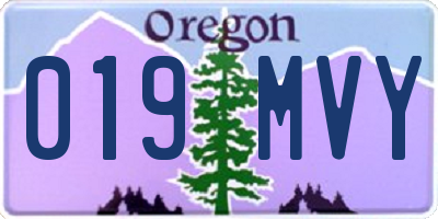 OR license plate 019MVY