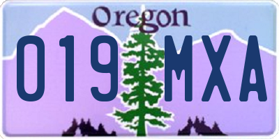 OR license plate 019MXA
