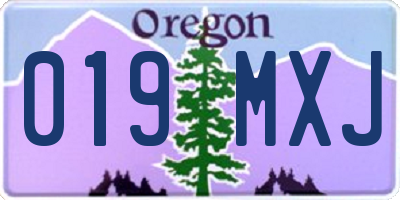 OR license plate 019MXJ