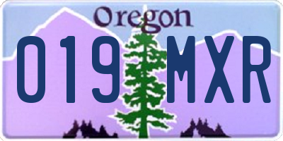 OR license plate 019MXR