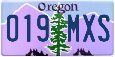 OR license plate 019MXS