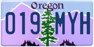 OR license plate 019MYH
