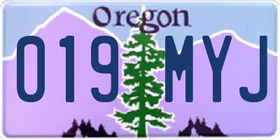 OR license plate 019MYJ