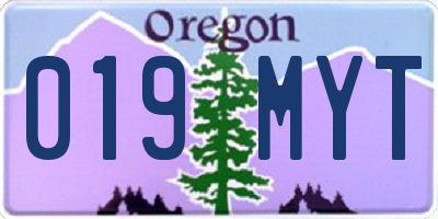 OR license plate 019MYT