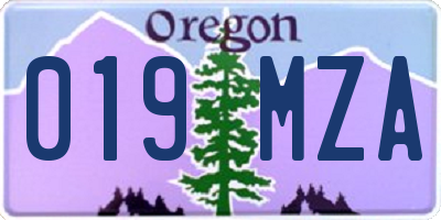 OR license plate 019MZA