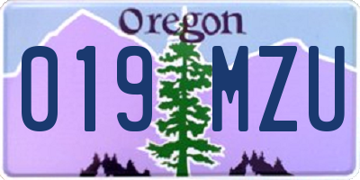 OR license plate 019MZU