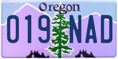 OR license plate 019NAD