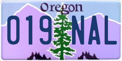 OR license plate 019NAL