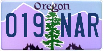 OR license plate 019NAR