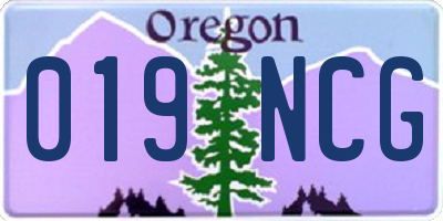 OR license plate 019NCG