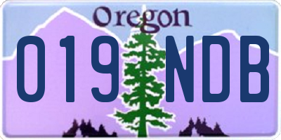 OR license plate 019NDB