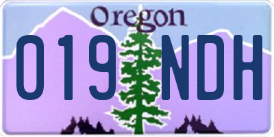 OR license plate 019NDH