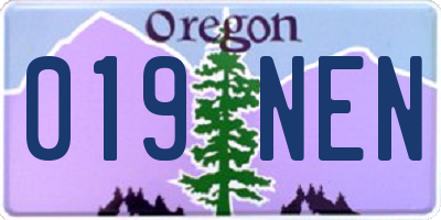 OR license plate 019NEN