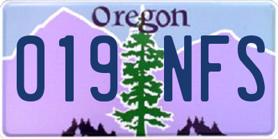OR license plate 019NFS