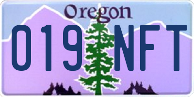 OR license plate 019NFT