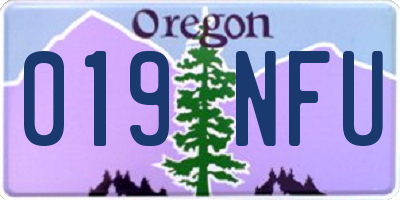 OR license plate 019NFU