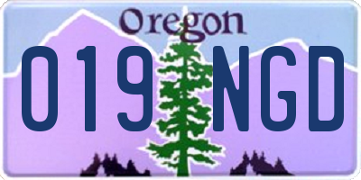 OR license plate 019NGD