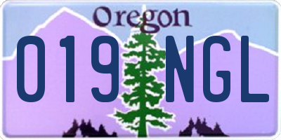 OR license plate 019NGL