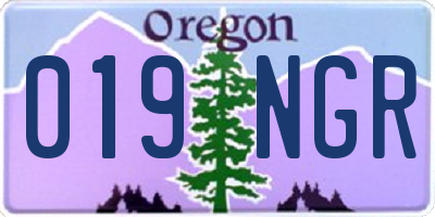 OR license plate 019NGR