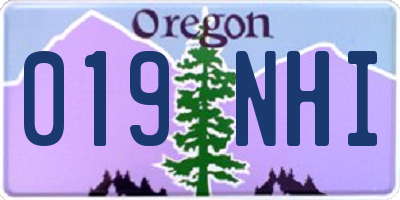 OR license plate 019NHI