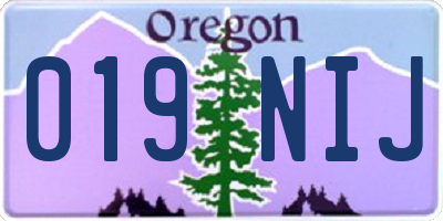 OR license plate 019NIJ
