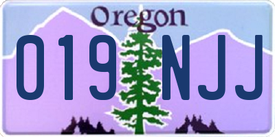 OR license plate 019NJJ