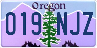 OR license plate 019NJZ