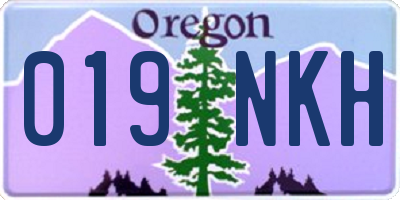 OR license plate 019NKH
