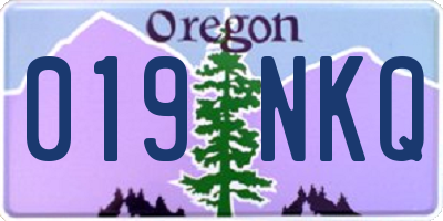OR license plate 019NKQ