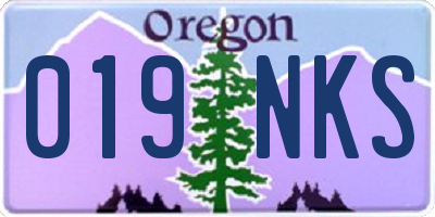 OR license plate 019NKS