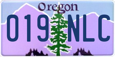 OR license plate 019NLC