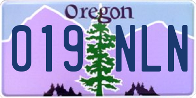 OR license plate 019NLN