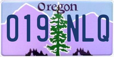 OR license plate 019NLQ