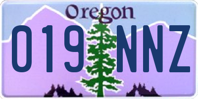 OR license plate 019NNZ