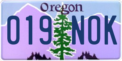 OR license plate 019NOK