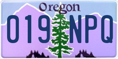 OR license plate 019NPQ