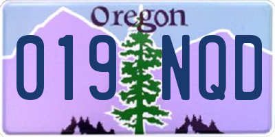 OR license plate 019NQD